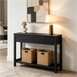 Afuera Living 40-Inch Black Fluted Art Deco Console Table with 2 Drawers