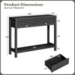 Afuera Living 40-Inch Black Fluted Art Deco Console Table with 2 Drawers