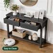 Afuera Living 40-Inch Black Fluted Art Deco Console Table with 2 Drawers