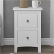 Afuera Living 2-Drawer Solid Pine Wood Nightstand with Metal Rails in White