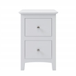 Afuera Living 2-Drawer Solid Pine Wood Nightstand with Metal Rails in White