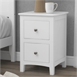 Afuera Living 2-Drawer Solid Pine Wood Nightstand with Metal Rails in White