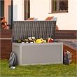 Afuera Living 260-Gallon Light Coffee Outdoor Storage Box with Lock & Handles