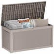 Afuera Living 260-Gallon Light Coffee Outdoor Storage Box with Lock & Handles