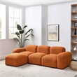 Afuera Living Orange Teddy Fabric L-Shape DIY Modular Sectional Sofa
