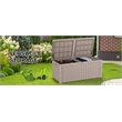 Afuera Living 150-Gallon Light Coffee PP Outdoor Storage Box with Lock