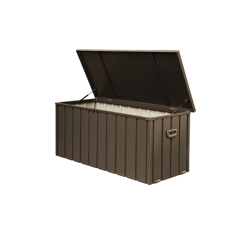 Afuera Living 150-Gallon Light Coffee PP Outdoor Storage Box with Lock