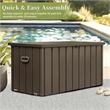 Afuera Living 150-Gallon Light Coffee PP Outdoor Storage Box with Lock