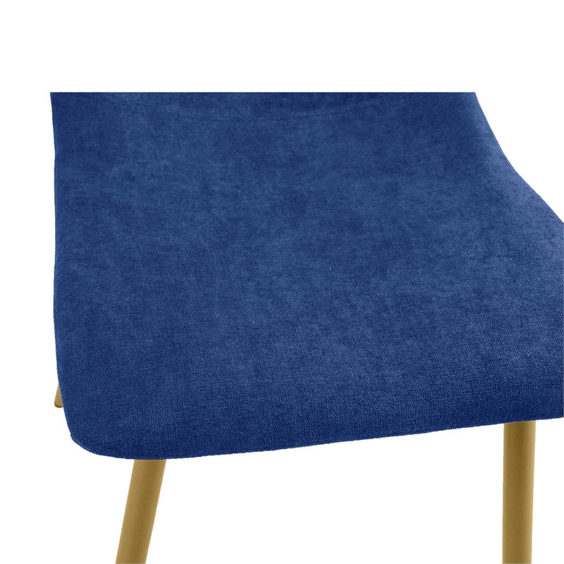 Afuera Living Blue Upholstered Bar Stool Set of 2 with Backrest & Footrest