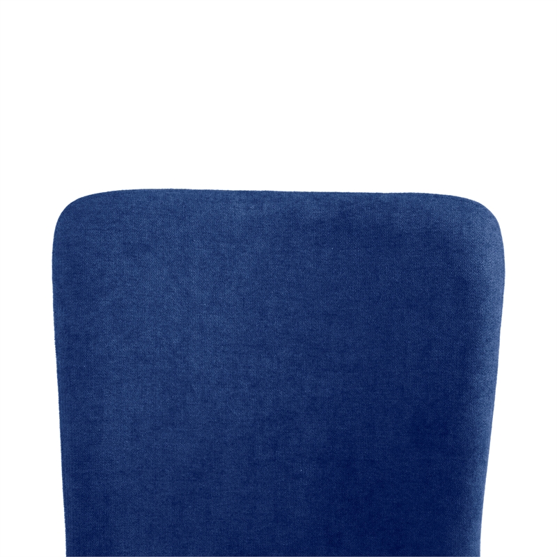Afuera Living Blue Upholstered Bar Stool Set of 2 with Backrest & Footrest