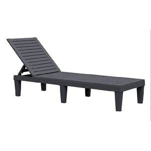 Afuera Living Black Resin High-Back Lounge Chair 74.53Lx22.83W Inches