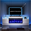 Afuera Living 70-Inch White TV Stand with 36-Inch Marble Finish Fireplace & LED