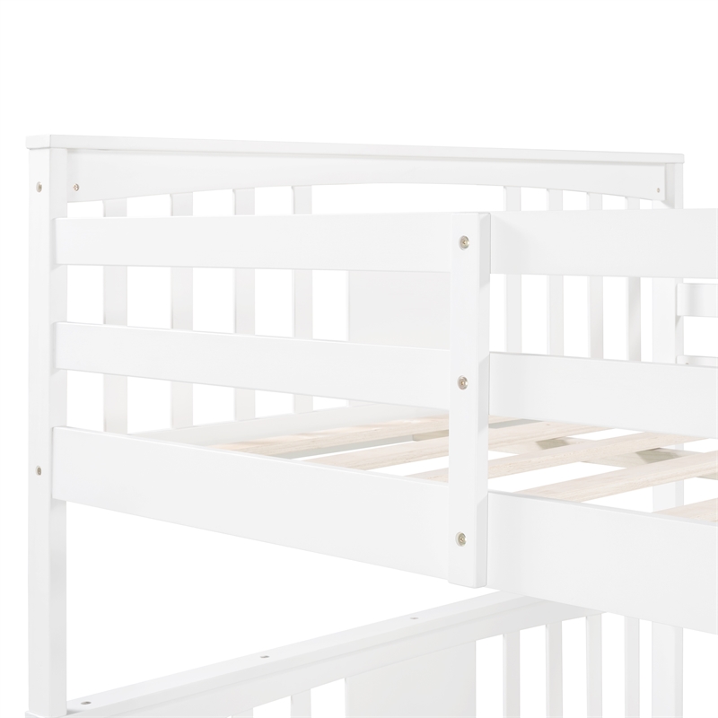 Afuera Living White Full Over Full Bunk Bed with Drawers 79.6Lx56.5W Inches