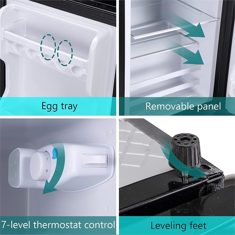 Afuera Living 3.5 Cu Ft Compact Steel Mini Refrigerator with 2 Glass Shelves