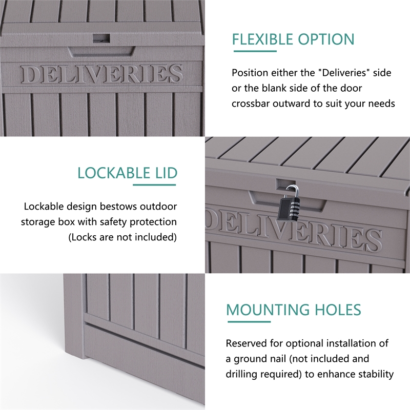 Afuera Living Lockable Waterproof Outdoor PP Package Delivery Box