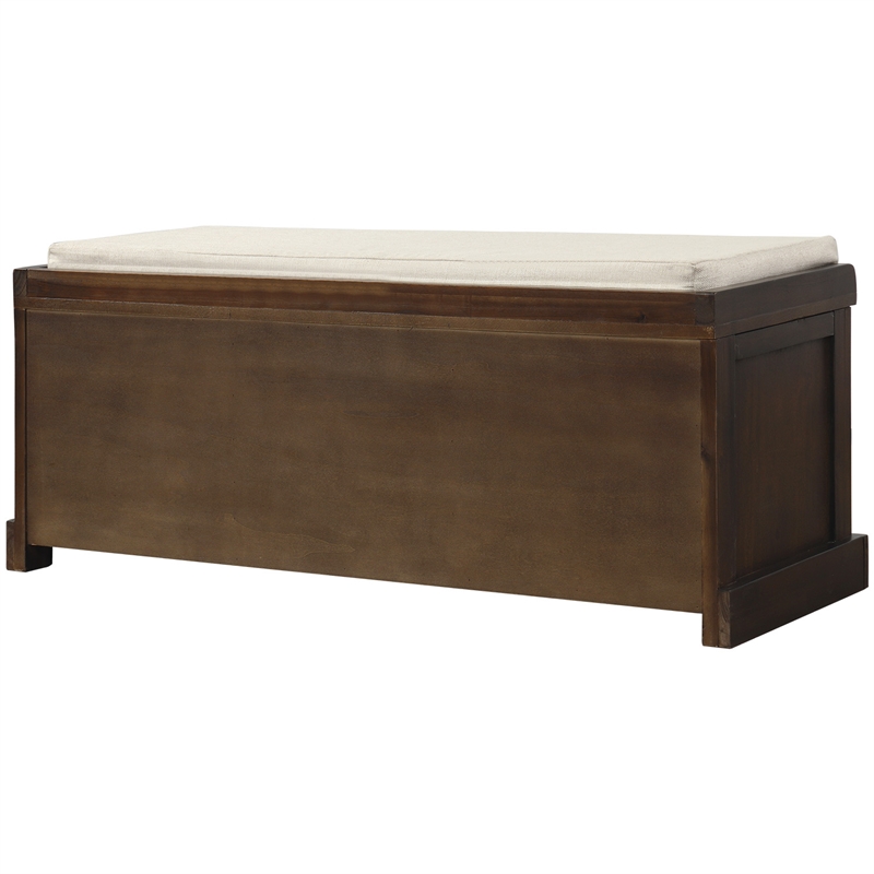 Afuera Living Storage Bench with 3 Rattan Baskets 400 lbs 41.3Lx15.7W Inches