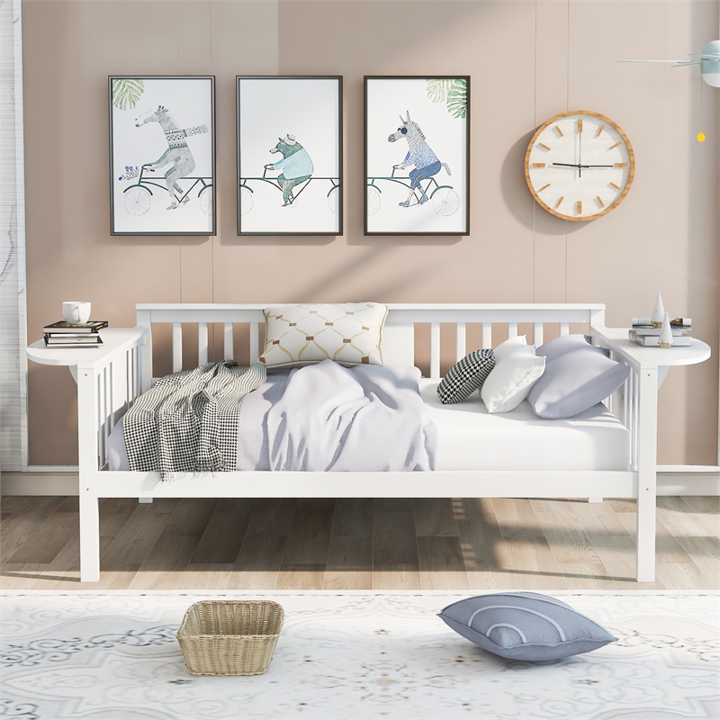 Afuera Living Full-Size White Pine Wood Daybed with 11.8
