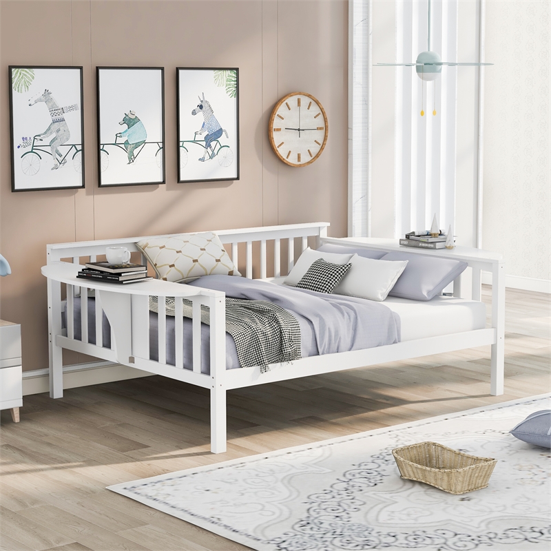 Afuera Living Full-Size White Pine Wood Daybed with 11.8