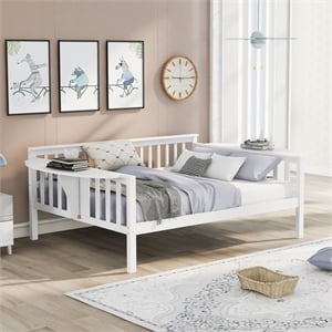 Afuera Living Full-Size White Pine Wood Daybed with 11.8&quot Under-Bed Clearance