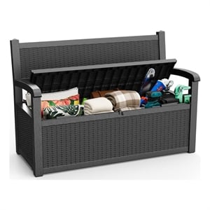 Afuera Living Resin Flip-Top Storage Seat 50.39Lx30.12Wx6.5H Inches