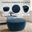 Afuera Living 2-Piece Blue Chenille Storage Ottoman Set with Nesting Design