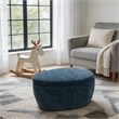 Afuera Living 2-Piece Blue Chenille Storage Ottoman Set with Nesting Design