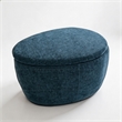 Afuera Living 2-Piece Blue Chenille Storage Ottoman Set with Nesting Design