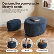 Afuera Living 2-Piece Blue Chenille Storage Ottoman Set with Nesting Design
