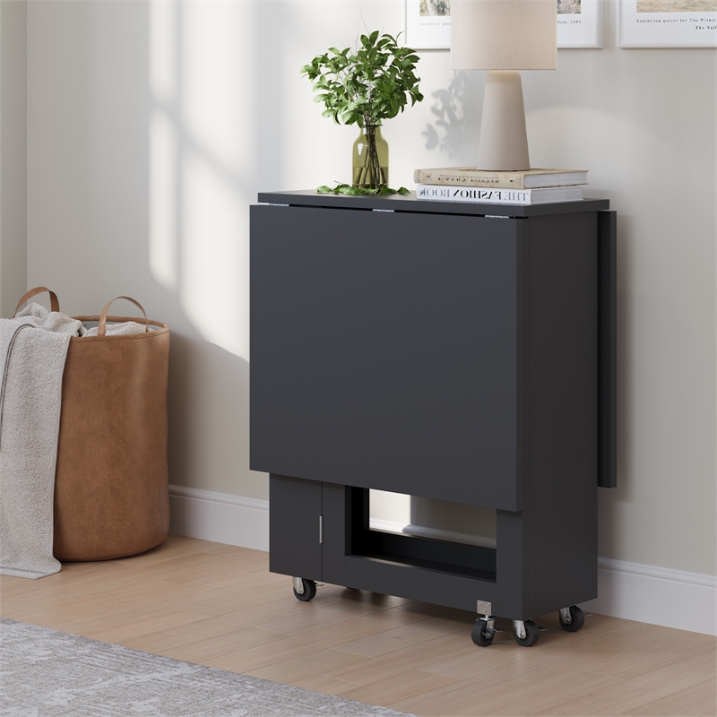 Afuera Living Folding Dining Table 200 lbs with 6 Lockable Wheels 48.1-Inch