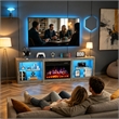 Afuera Living 70-Inch Gray TV Stand with 23-Inch 12 LED Colour 1500W Fireplace