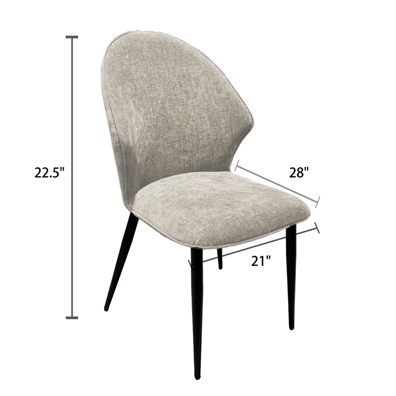 Afuera Living White Fabric Dining Chair with Wood Frame & High-Resilience Foam