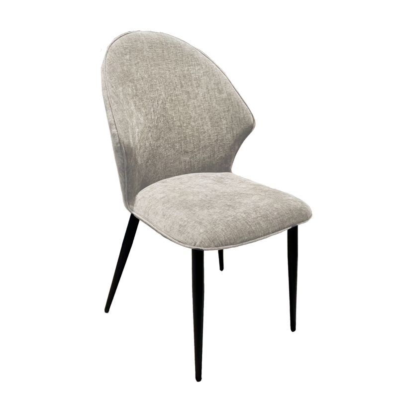 Afuera Living White Fabric Dining Chair with Wood Frame & High-Resilience Foam