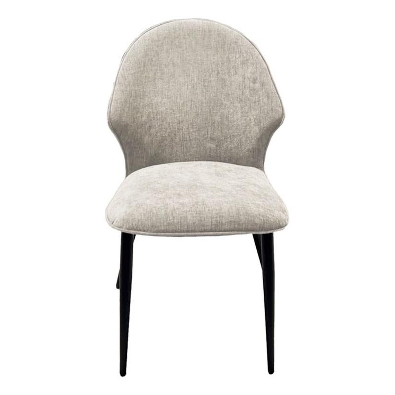 Afuera Living White Fabric Dining Chair with Wood Frame & High-Resilience Foam