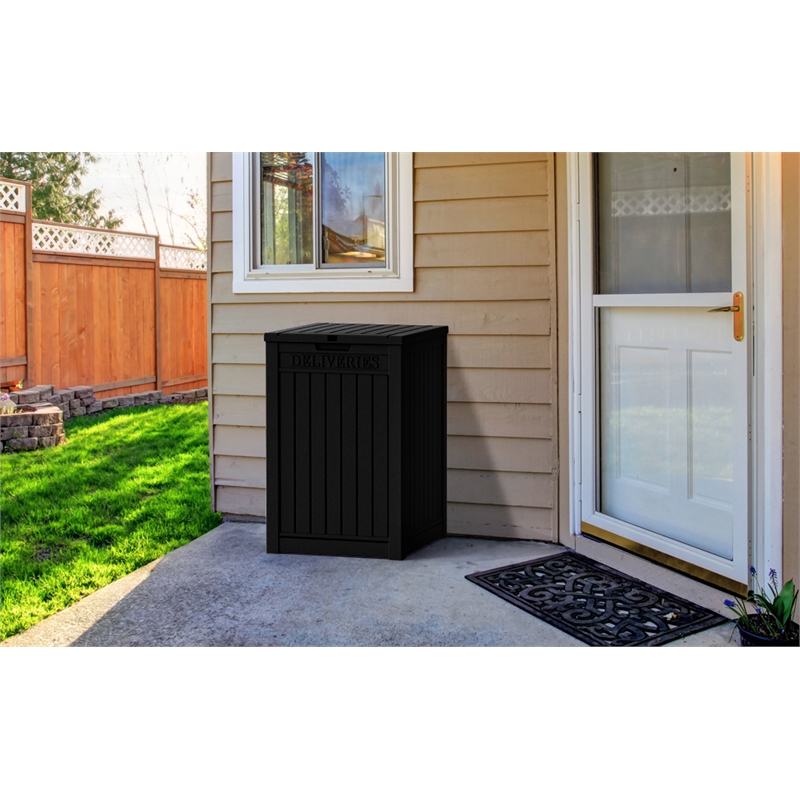 Afuera Living Black PP Outdoor Waterproof Lockable Package Delivery Box