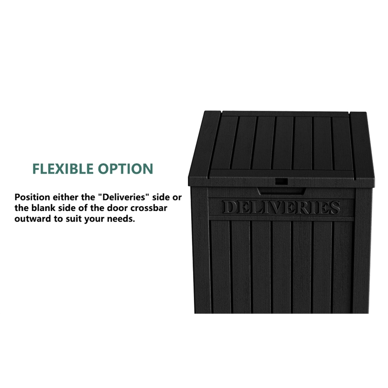 Afuera Living Black PP Outdoor Waterproof Lockable Package Delivery Box