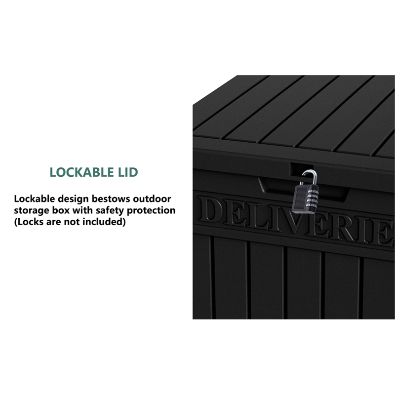 Afuera Living Black PP Outdoor Waterproof Lockable Package Delivery Box