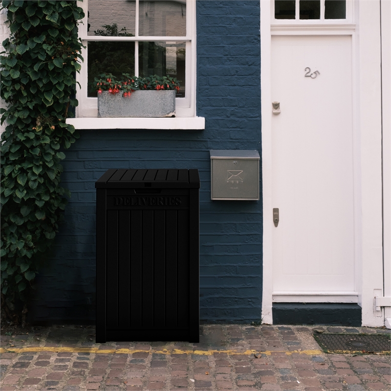 Afuera Living Black PP Outdoor Waterproof Lockable Package Delivery Box