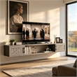 Afuera Living 80-Inch Gray Wall Mount Floating TV Stand 2 Cabinets & Open Shelf
