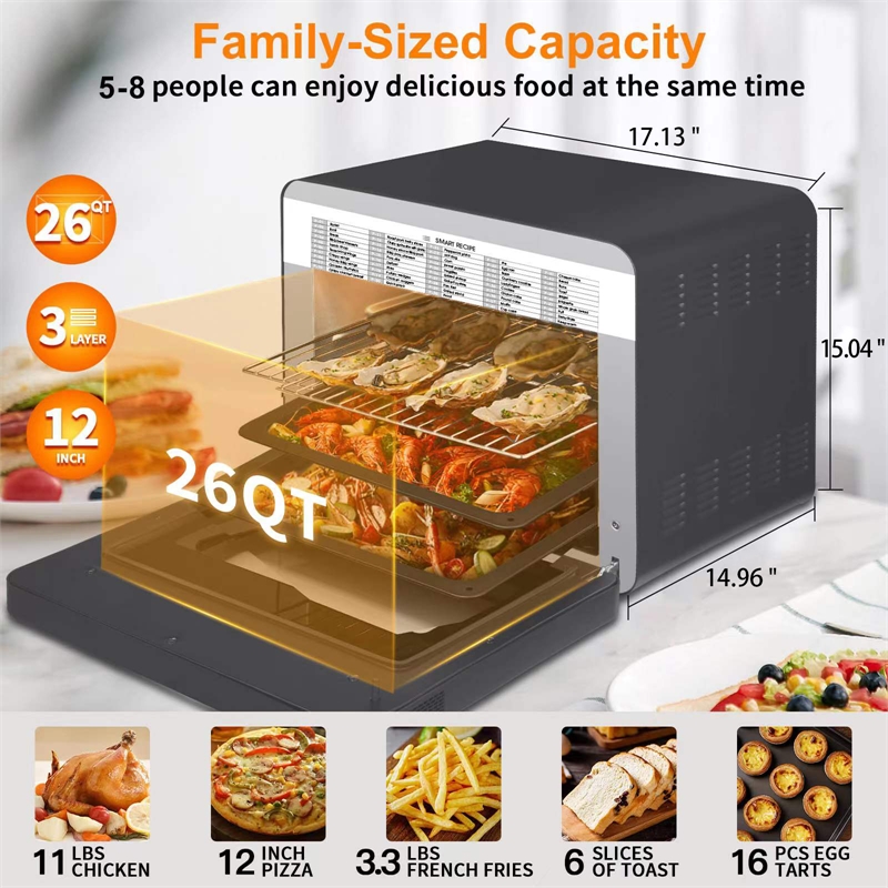 Afuera Living 26 QT 1650W Steam Convection Oven with 50 Presets & Air Fryer Mode
