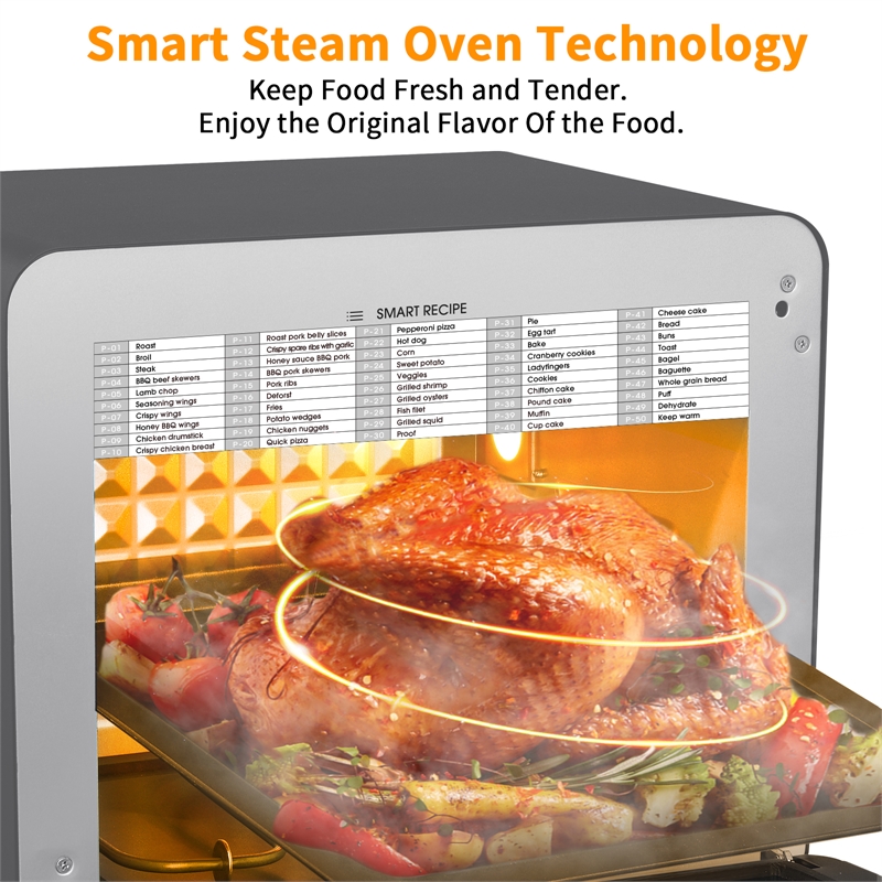 Afuera Living 26 QT 1650W Steam Convection Oven with 50 Presets & Air Fryer Mode