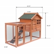 Afuera Living Light Brown Fir Wood Rabbit Hutch with Running Area & Tray