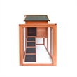 Afuera Living Light Brown Fir Wood Rabbit Hutch with Running Area & Tray