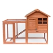 Afuera Living Light Brown Fir Wood Rabbit Hutch with Running Area & Tray
