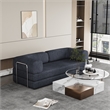 Afuera Living Blue Chenille Velvet Compressed Modular Sofa - Assembled