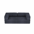 Afuera Living Blue Chenille Velvet Compressed Modular Sofa - Assembled