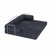 Afuera Living Blue Chenille Velvet Compressed Modular Sofa - Assembled