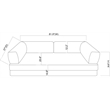 Afuera Living Blue Chenille Velvet Compressed Modular Sofa - Assembled