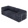 Afuera Living Blue Chenille Velvet Compressed Modular Sofa - Assembled
