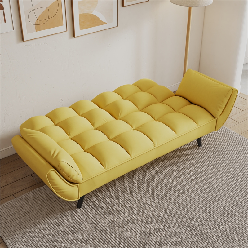 Afuera Living Velvet Convertible Sofa Bed 3-Position Backrest for Small Spaces