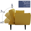 Afuera Living Velvet Convertible Sofa Bed 3-Position Backrest for Small Spaces